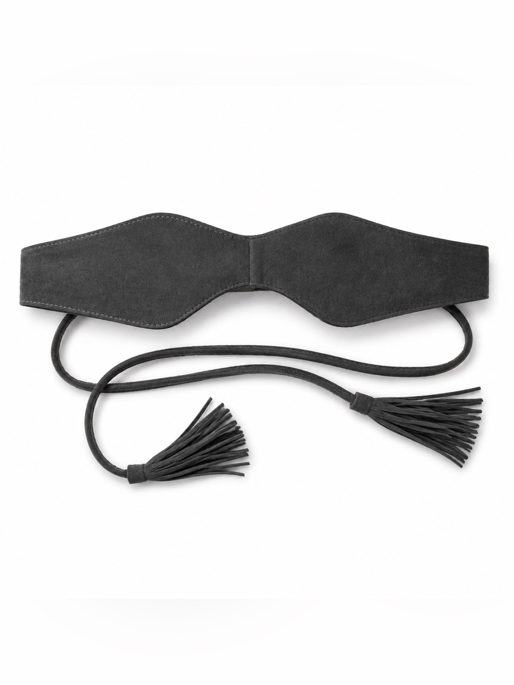 White House Black Market Genuine Leather Suede Obi Wrap Belt XS/S Tassels
